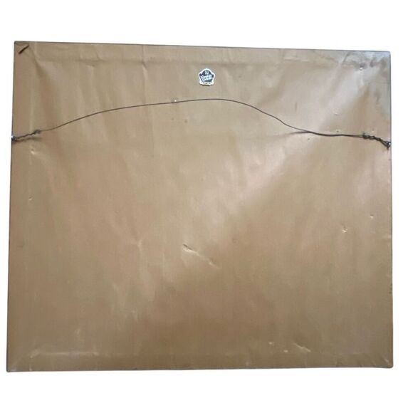 Vintage Oil on Canvas Picture Ship in the Sea Signed - Picture 6 of 9